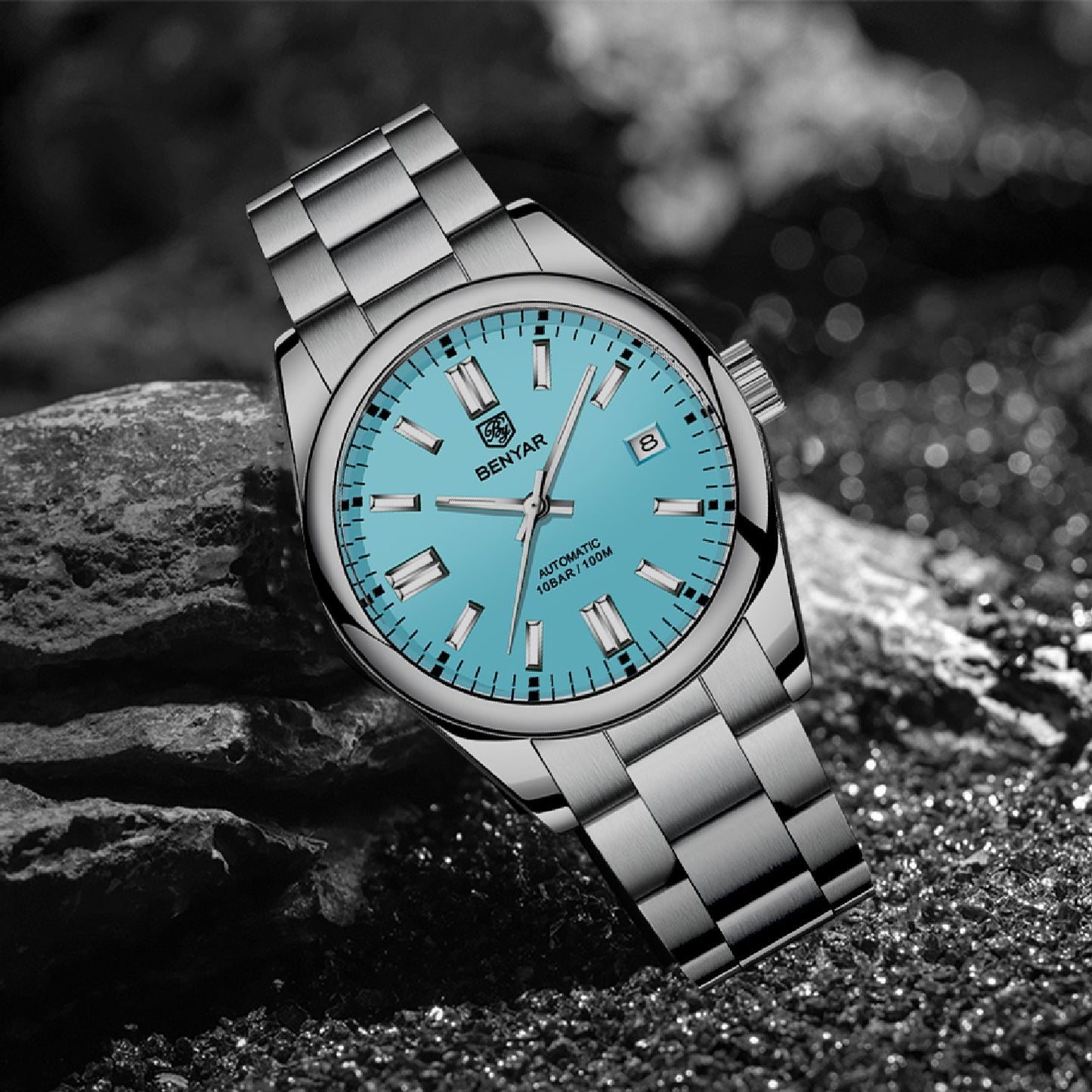 Benyar Automatic 100 ATM Gray-Blue