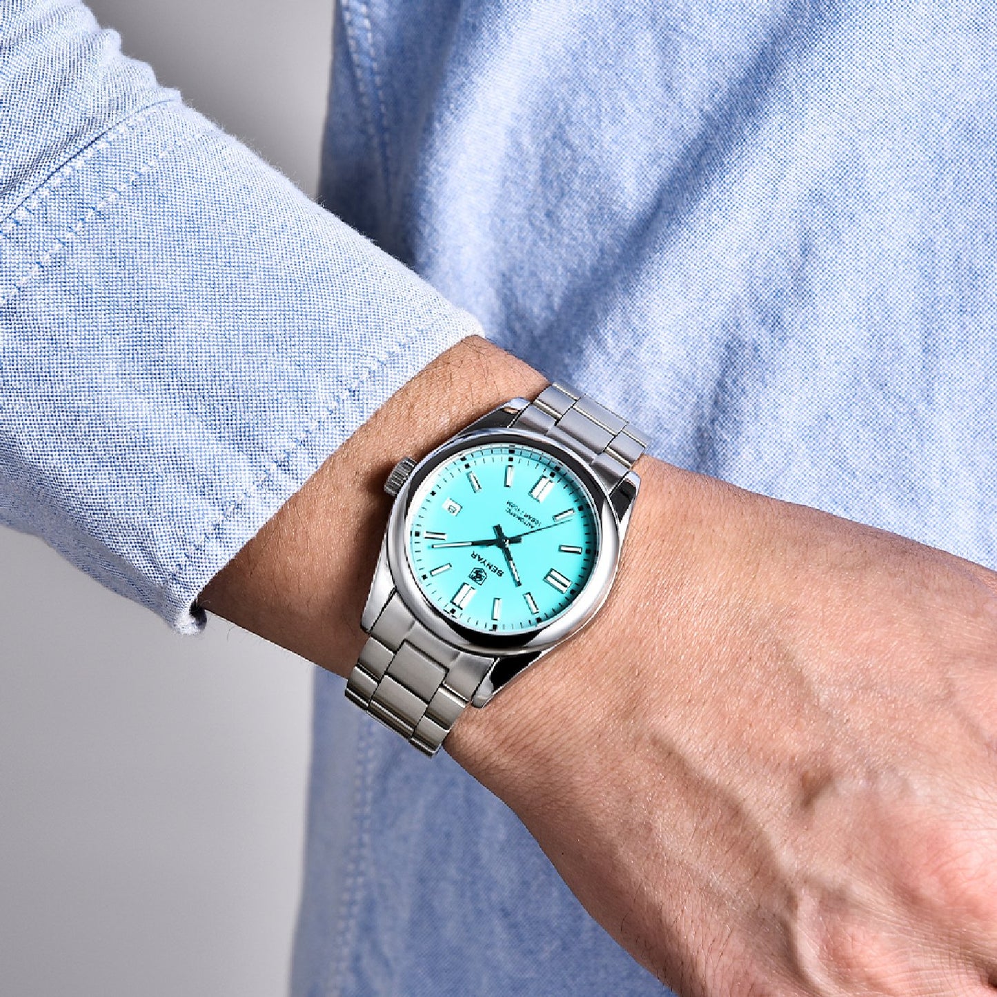 Benyar Automatic 100 ATM Gray-Blue