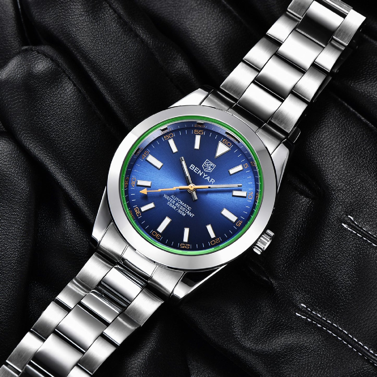 Benyar Automatic 50 ATM Gray-Blue